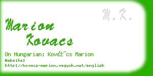 marion kovacs business card